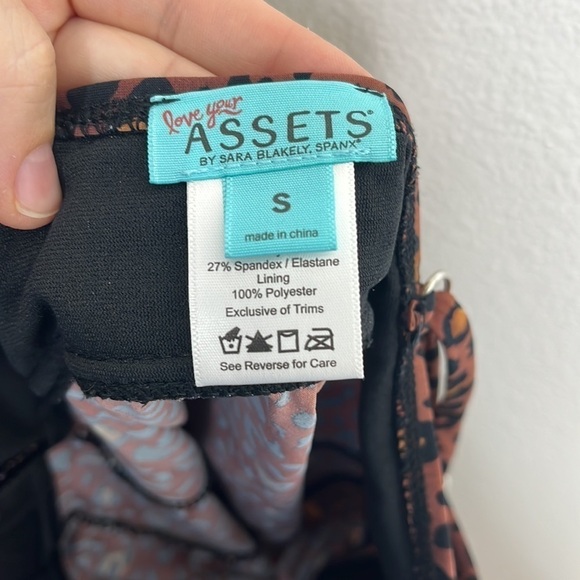 Assets by Spanx Brown Leopard Print Swim Tankini Top Women's Sz S - Picture 6 of 6